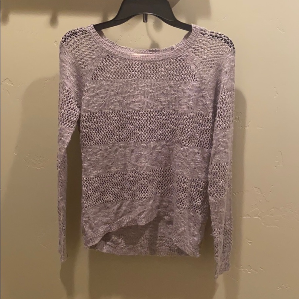 Gray Crocheted Sweater